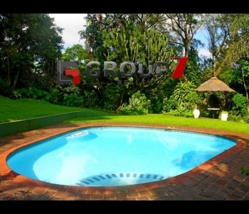 Communal pool with garden and braai area